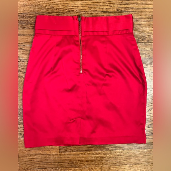 Forever 21 Red Satin like Skirt, Size M - Picture 4 of 12